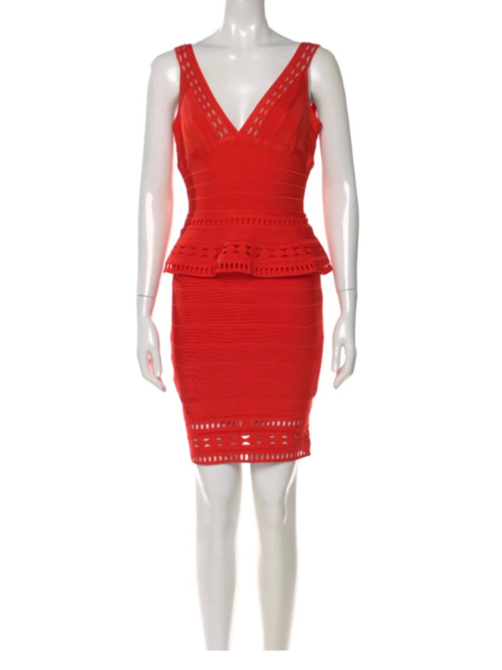 NWT Herve Leger - Rebeca Cutout Peplum Bandage Dress - Size Small - Picture 15 of 15